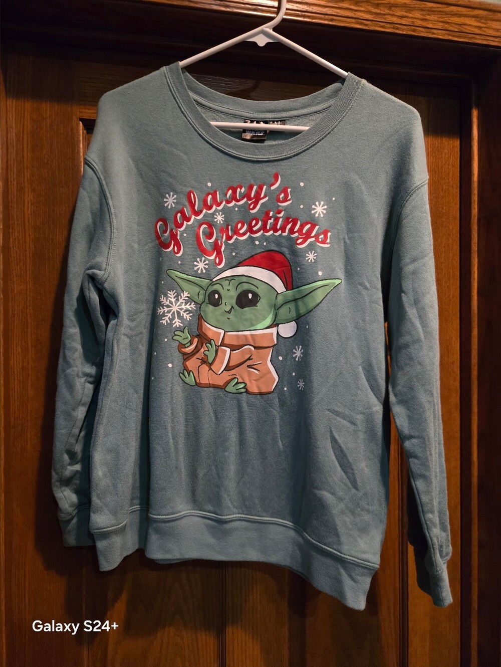 Star Wars Women's Teal 'Galaxy's Greetings' Crewneck Sweatshirt